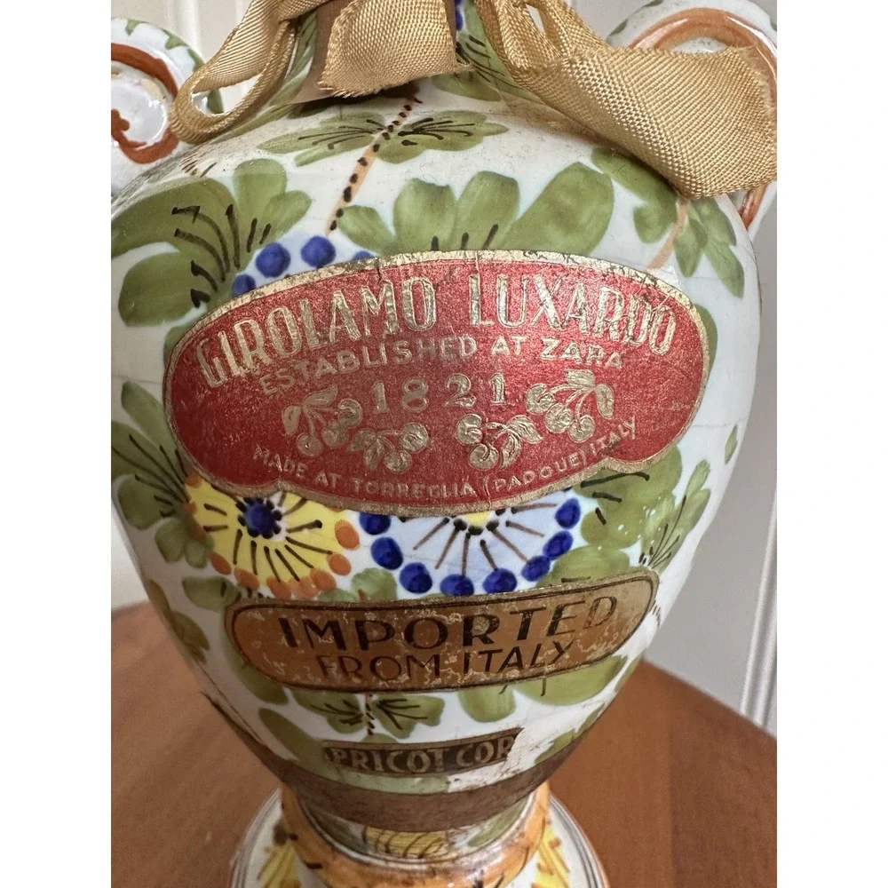 Vintage 1950s Girolamo Luxardo Italian Ceramic Liquor Bottle Perugia Italy